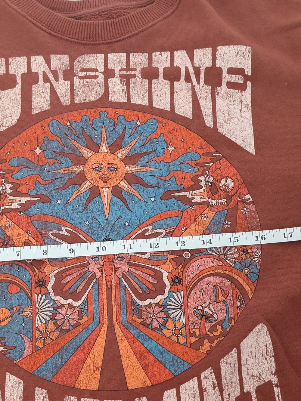 Hollister Rust Crewneck with Blue & Orange Graphic - Picture 7 of 7